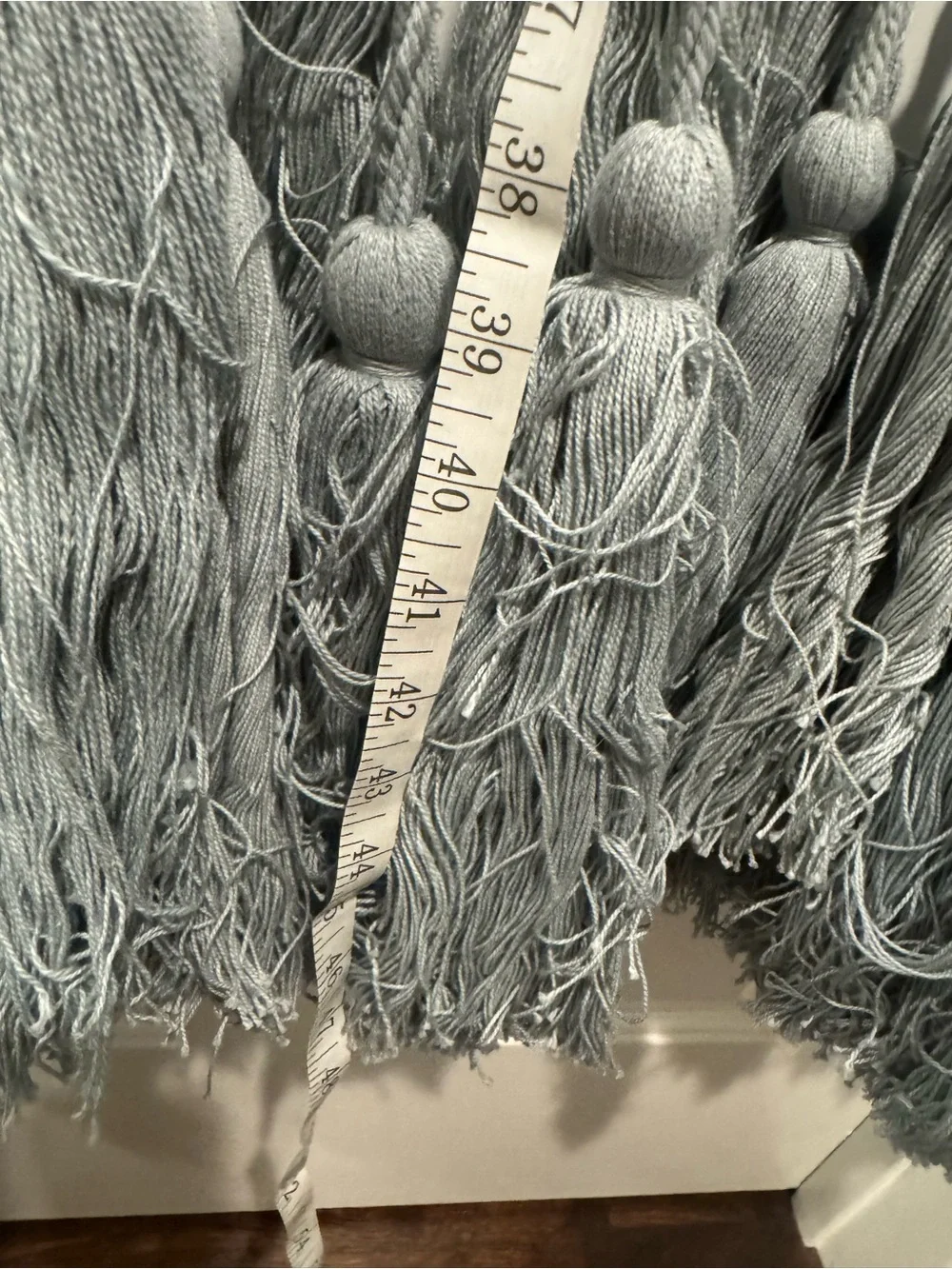 Handcrafted Gray Tassel Macrame Wall Hanging